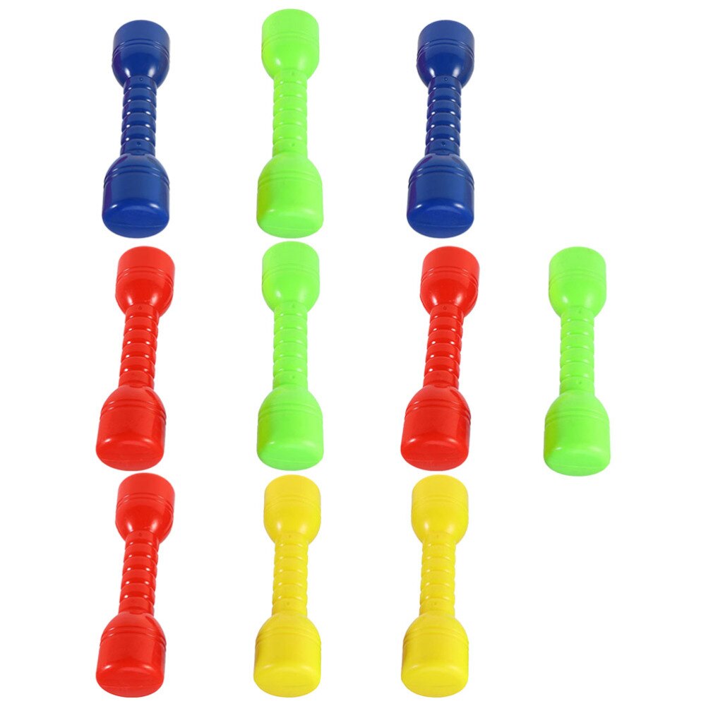 10pcs Dumbbells Exercise Ergonomic Plastic Fitness Barbells Small Dumbbells Hand Bars for Children