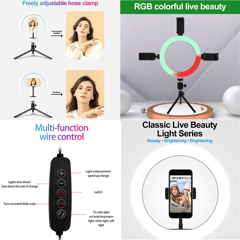 Fotografie Ring Licht Statief Led Ring Licht Selfie Ring Licht Voor Make Video Live Aro De Luz Para Hacer Tik tok Fotostudio