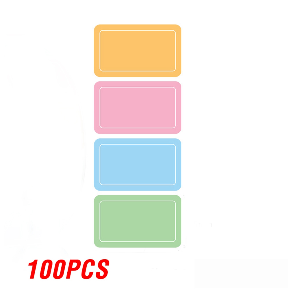 100-800 stuks stickers kleurrijke labelstickers waterdicht zelfklevend logo handgeschreven naam naamstickers indexstickers: WHITE