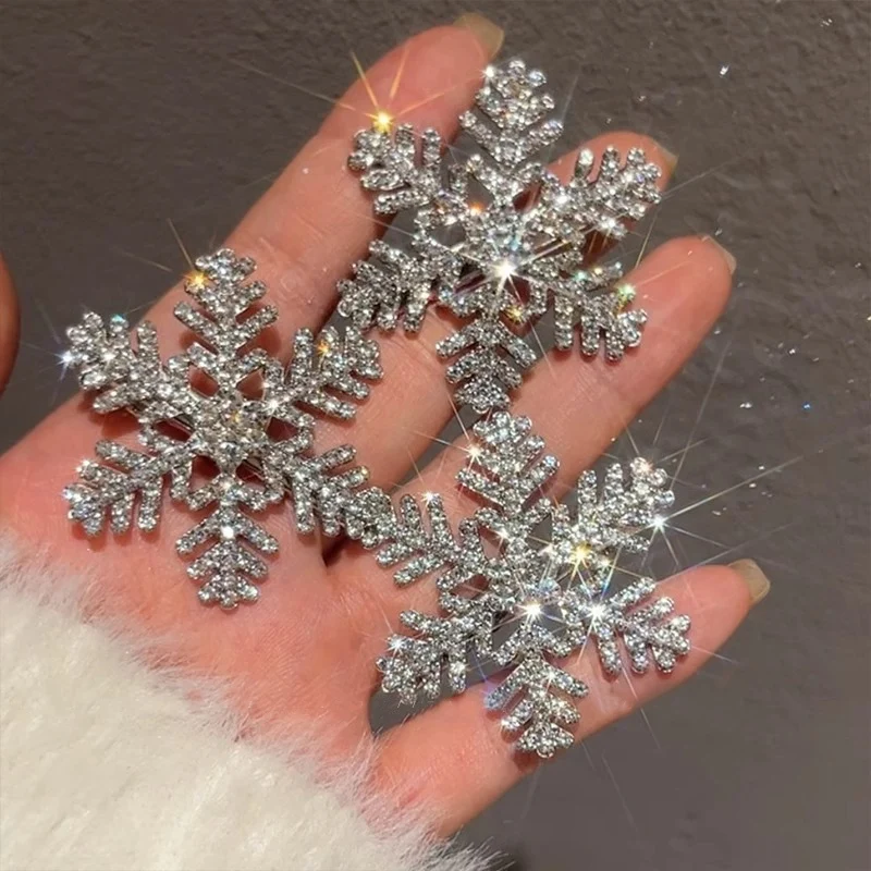 Pinces à cheveux flocon de neige en strass, épingle à cheveux en cristal pour femmes, Barrette de mariage, ornements de noël, accessoires pour cheveux, 1/5 pièces