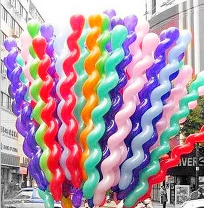 50 stk/pose skruetråd latexballon lange balloner spiralballoner magisk luftballon til modellering fødselsdag bryllupsfest dekor