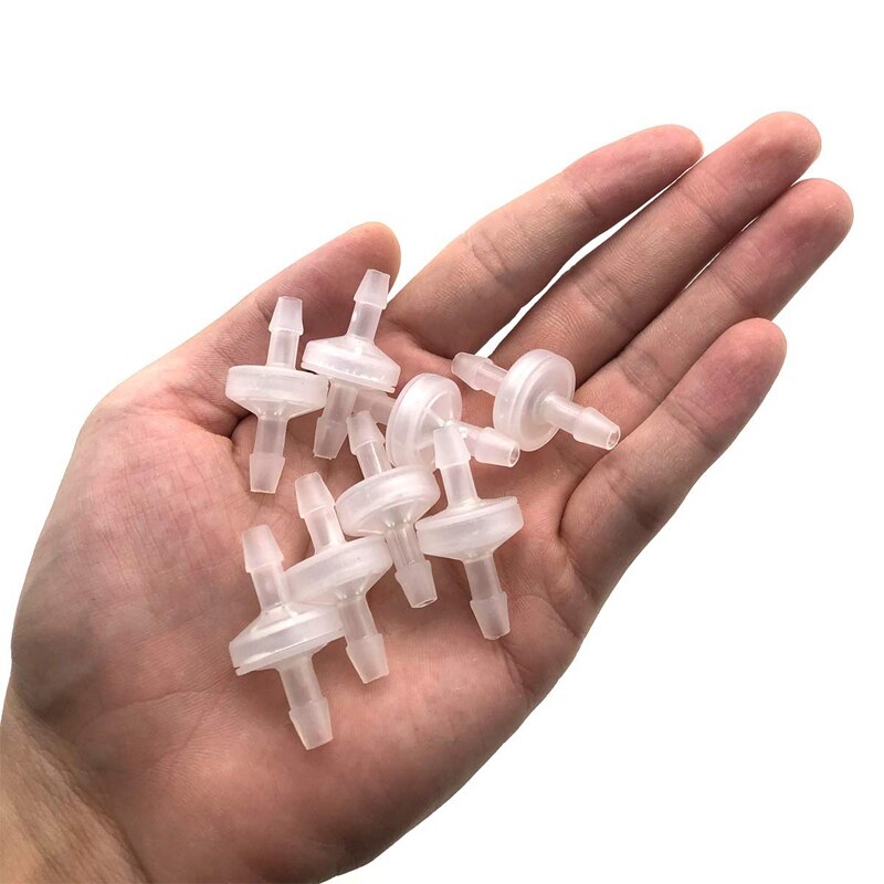 8 Pcs 1/4Inch Check Valve 6mm PVDF One Way Valve Inline Check Valve Non Return Check Valve for Fuel Gas Liquid Air