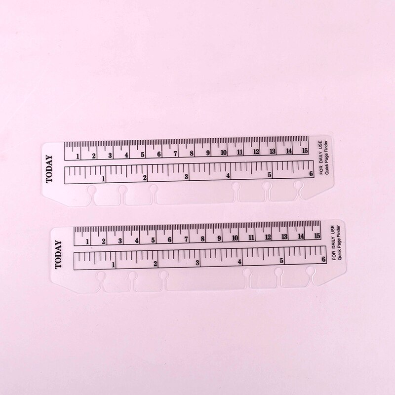 PVC 6/7 fori righello per legante pianificatore taccuino 2pz bella indice ufficio scolastico righello segnalibro taccuino accessori classico: Tranparent  A6