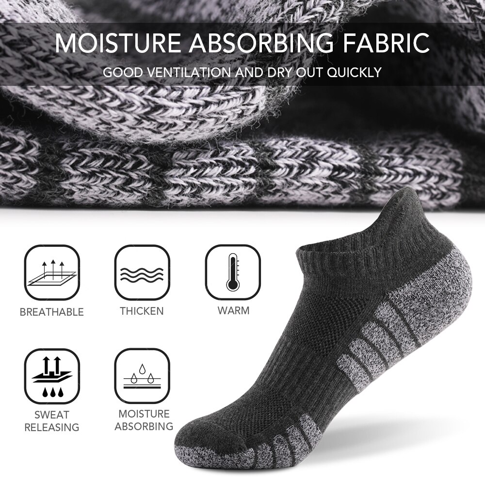 6 Pairs Sport Enkel Sokken Atletische Laag Uitgesneden Sokken Dikke Knit Herfst Winter Sokken Outdoor Fitness Ademend Snel Droog sokken