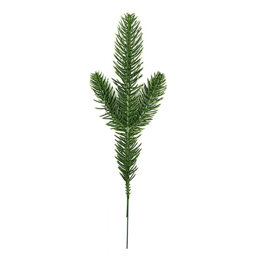 Árbol de Navidad de hojas verdes, ramas de pino artificiales, guirnalda de agujas para el hogar, jardín, plantas verdes, agujas de pino, 30 Uds.