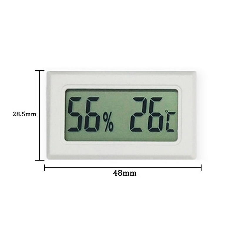 Mini digital termometer lcd bekväm temperatur- och fuktighetsmätare hygrometer kyltermometer bärbar mätare: D