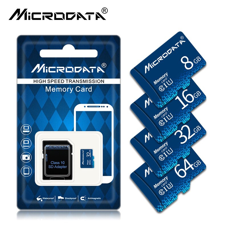 Klass 10 minneskort 16gb 32gb micro sd-kort 64gb 128gb tarjeta microsd 32gb mini tf-kort 16gb flash-enhet med gratis adapter