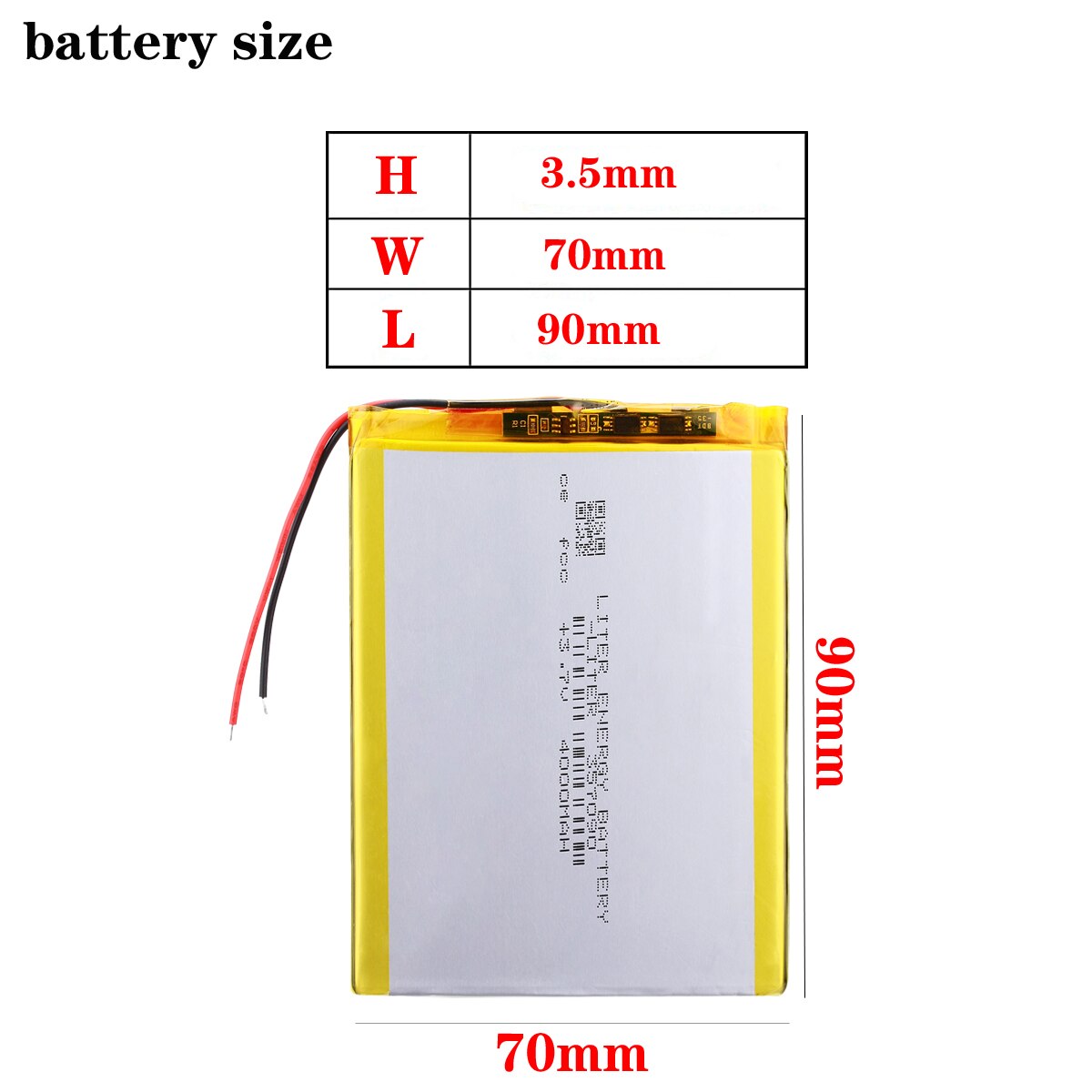 357090 3.7v 4000 mah lithiumpolymerbatteri med beskyttelseskort til tablet pc  u25gt