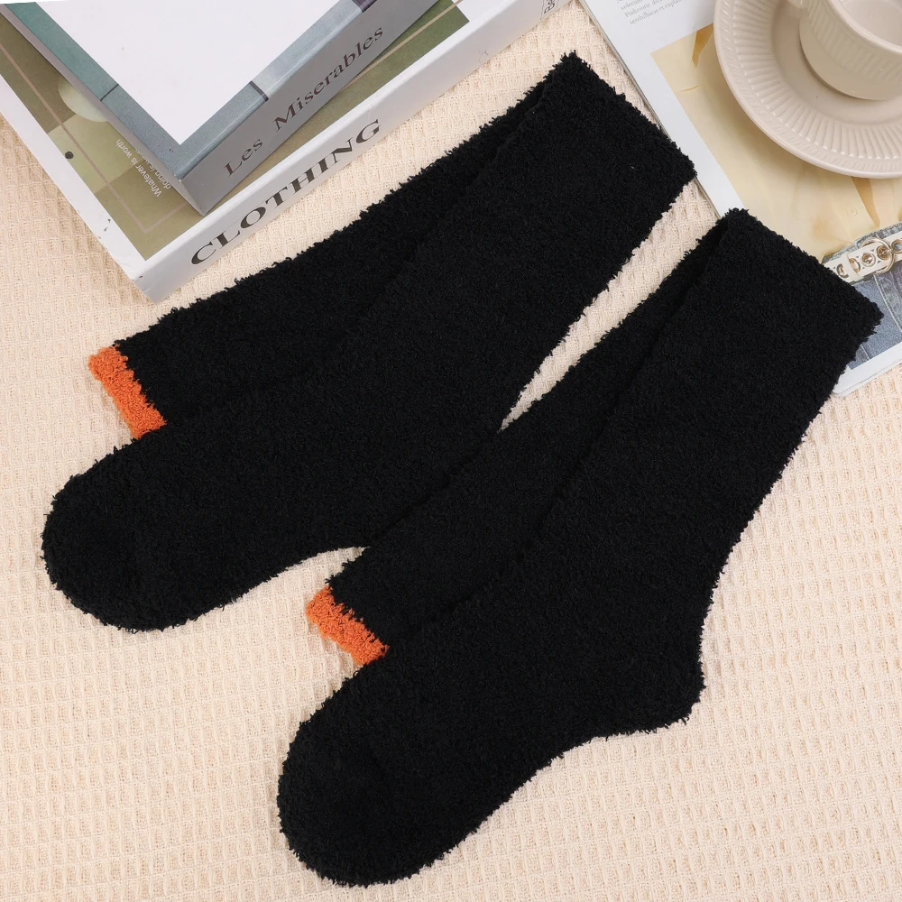 Winter Koraal Fleece Dij Hoge Sokken Vrouwen Pluche Warm Been Warmer Dij Kniebeschermers Kousen Effen Kleur Thuis Vloer Lange Sokkingen: Sky Blue