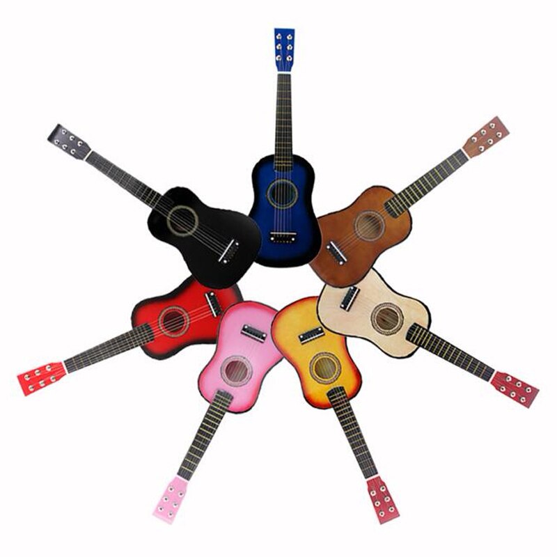21/23 pouces mini guitare en bois massif pour enfants et débutants Basswood guitare acoustique 12 frettes 6 cordes guitare avec pics AGT09