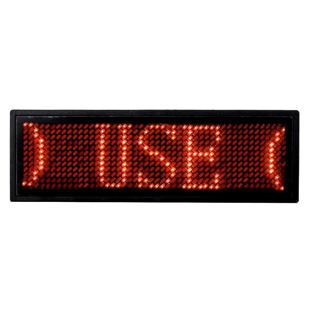 Programmable LED Digital Scrolling Message Name Tag Id Badge(12x48 Pixels) (Red)