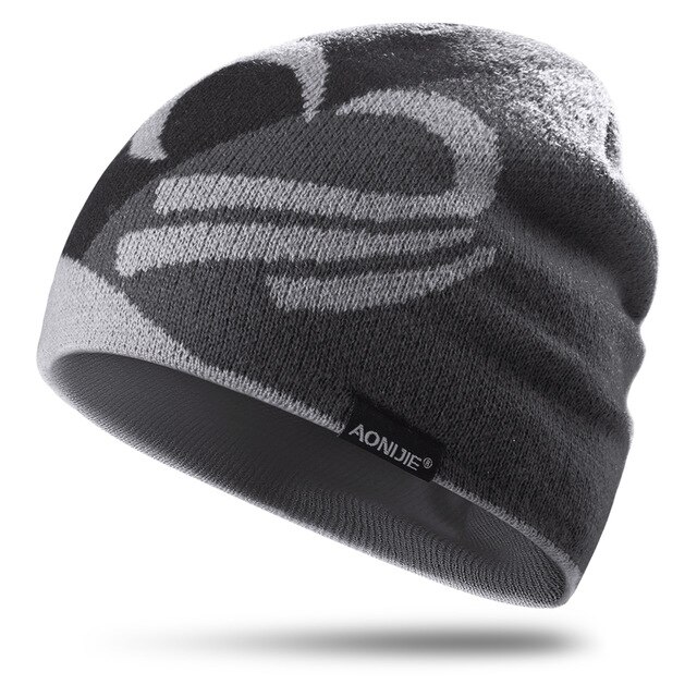 AONIJIE Winter Thermal Sports Slouchy Cuffed Knit Beanie Hat Skull Cap For Running Marathon Travelling Cycling Men Women: M24 Dark Gray