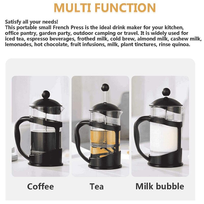 French Press Tea & Coffee Maker,Coffee Plunger, 20 Oz(600 ML), Black