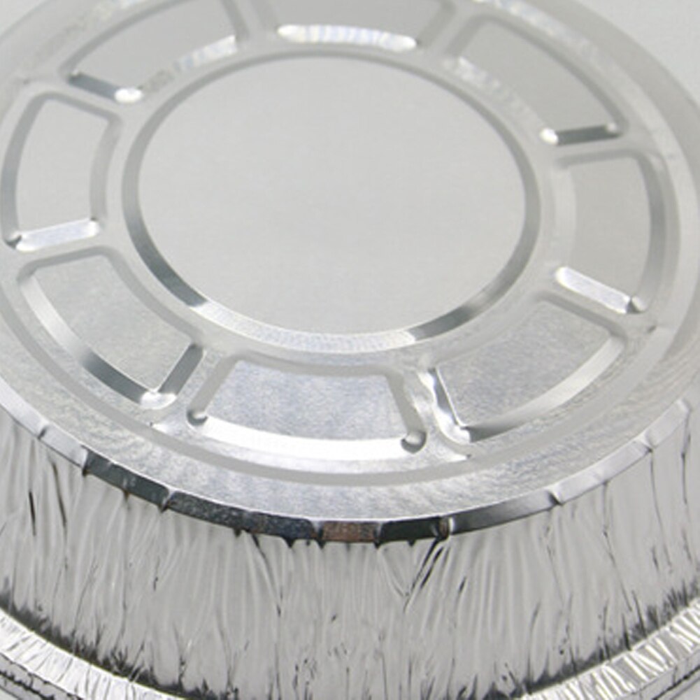 Plat de cuisson antiadhésif jetable rond en aluminium pour BBQ, résistant aux hautes températures, 50 pièces