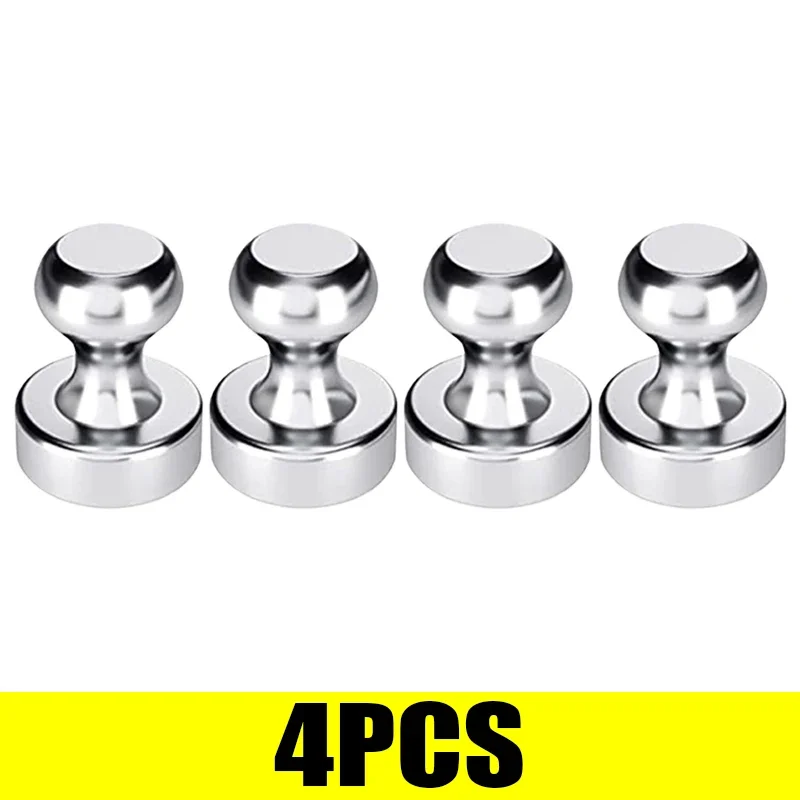 50/2pcs Strong Magnetic Pushpins Mini Metal Magnets Push Pins Sucker for Kitchen Fridge Office School Map Whiteboard Locker Pin: Light Grey