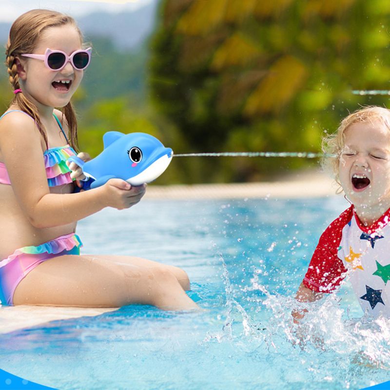 2 stücke Delphin bilden Sommer Wasser spritzen Spielzeug Spritzgerät Blaster draussen Spiele Schwimmbad für freundlicher