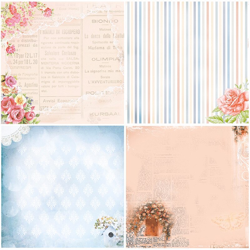 24 Vel Liefde Achtergrond Papier Pack Scrapbooking Origami Papieren Voor Card Making Album Scrapbookjunk Journal Materiaal Supply