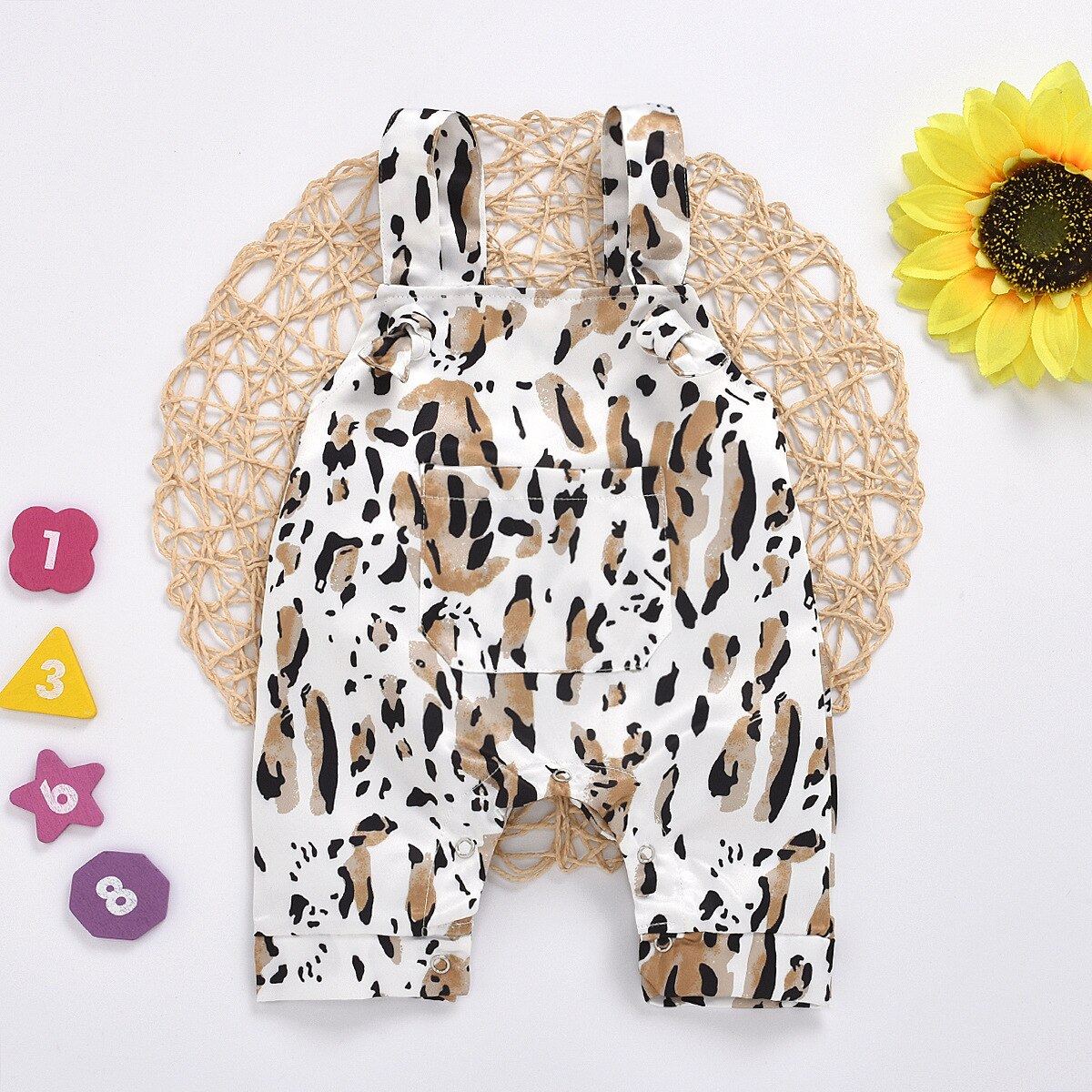 Zomer Peuter Overalls Baby Strap Broek Effen Baby Boy Romper Cute Kids Meisjes Overalls Broek: SK-A661Leopard / 6M(80)