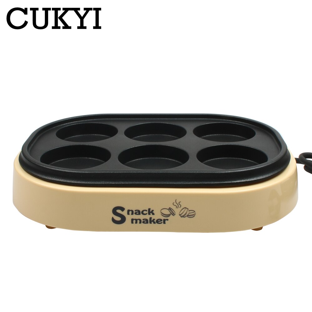 CUKYI Wheel Cake Machine hamburger maker Red Bean Cake maker DIY snack for child Non-Stick coating 6 Holes household kitchenware