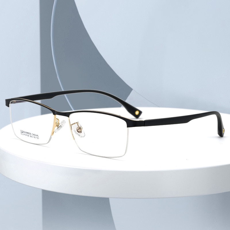 Reines Titan Brille Rahmen mit Rezept Männer Business Stil Männlichen Brillen Rezept Mann Stil K9109