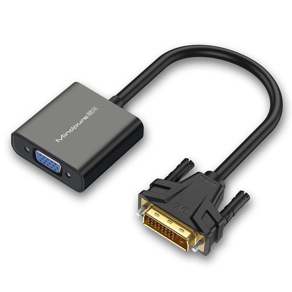 Convertisseur DVI vers VGA HD 1080P DVI 24 + 1 25 broches vers VGA, câble adaptateur pour moniteur TV PC