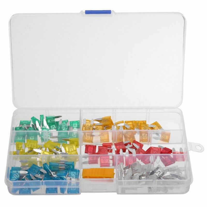 120Pcs Profile Mini Small Size Blade Car Fuse Assortment Set for Auto Car Truck 5/10/15/20/25/30A Fuse with Plastic Box