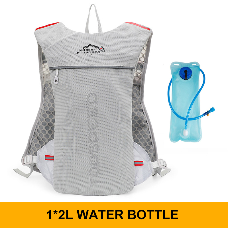 Sac à dos ultraléger pour hommes, gilet d&#39;hydratation, de Jogging, respirant, pour Marathon, vélo, bouteille d&#39;eau, 5l, 500ML: Gray 2l Water Bag