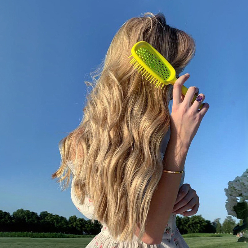 Peine con cojín de aire, peine para el cabello enredado, cepillo para desenredar el cabello, peines de masaje, cepillos para el cabello rizado húmedo, herramienta de estilismo para peluquero, 1 ud.