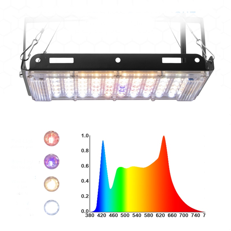 Luz LED de espectro completo de 800W para cultivo de plantas, 3500K/5500K 50 cuentas de luz LED IP66 a prueba de agua para invernadero de interior, bonsái
