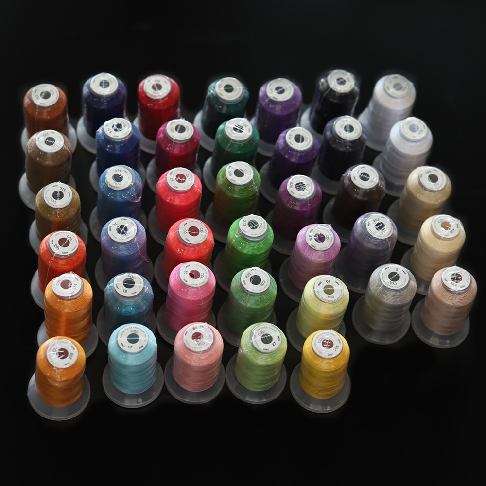 New brothread 40 Brother Colors Polyester Machine Embroidery Thread Kit 500m(550Y) Each Spool For Brother Babylock Janome Singer Pfaff Husqvarna Bernina Embroidery and Sewing Machines