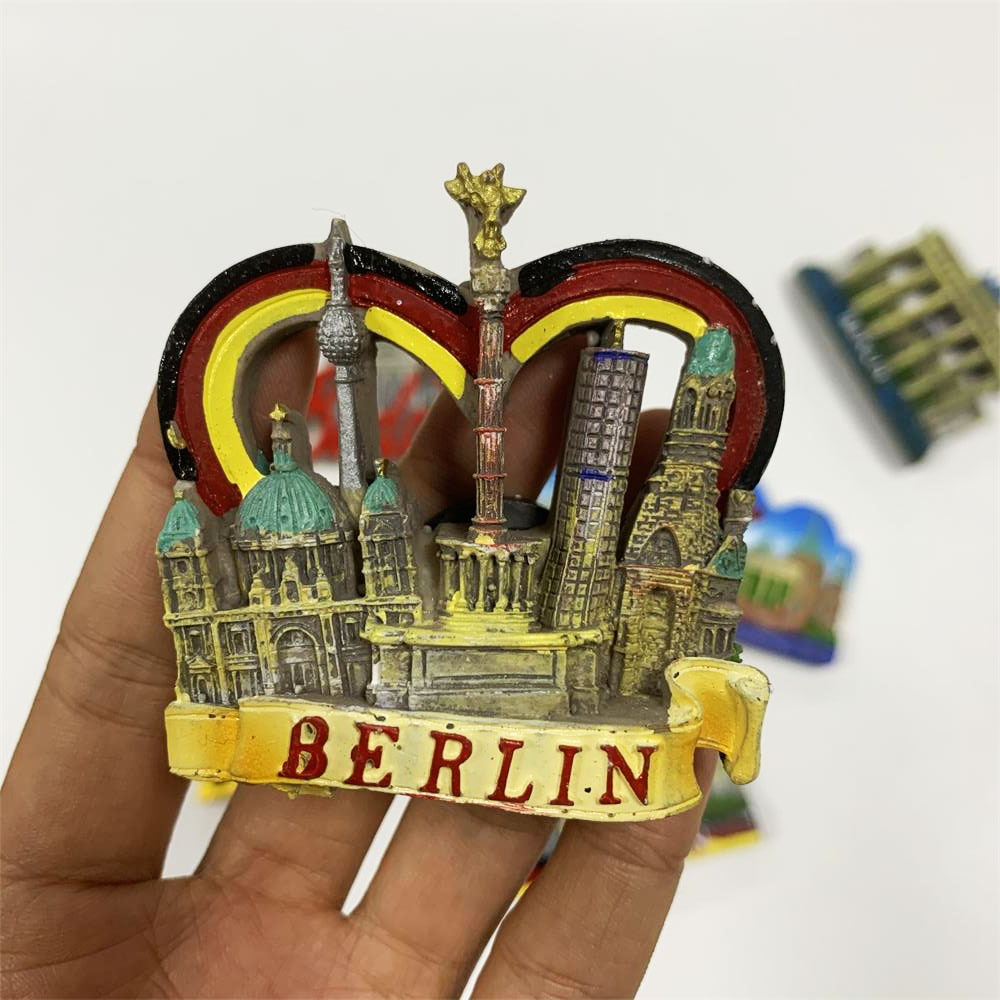 Country Fridge Magnets Germany Berlin Budapest Tourist souvenir Fridge Magnet Sticker World Travel Collection Magnetic: PURPLE