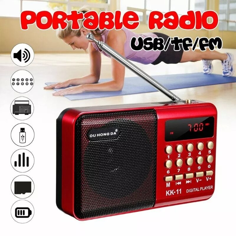 K11 Mini Radio Draagbare Digitale Speler Fm Radio Usb Insert Tf Mp 3 Speler Speaker Oplaadbare Radio Draadloze Luidsprekers Radio