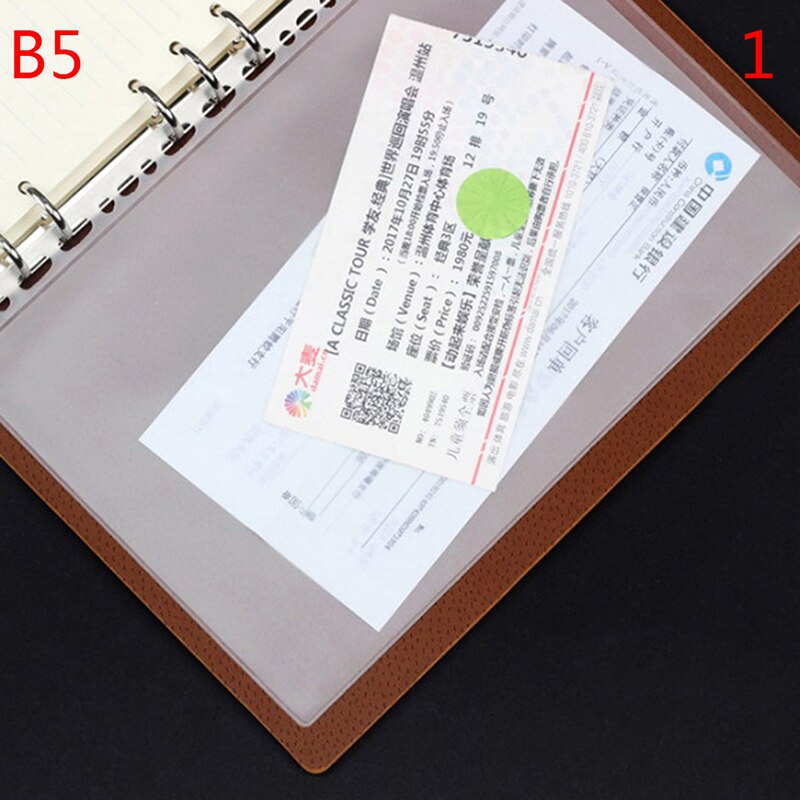 1PC A5/A6 Loose-leaf PVC Matte Organizer Clear Plastic Storage Pouch Bag Collection Folder Card Zipper Bag Portable Stationery