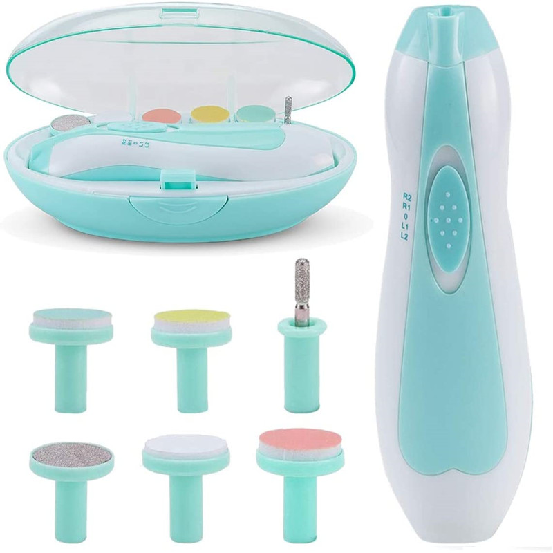 Baby Elektrische Nagel Trimmer-Sicher zehennagel und Nagel Pflege, 6 Austauschbar Kissen, geeignet für Babys freundlicher und Erwachsene