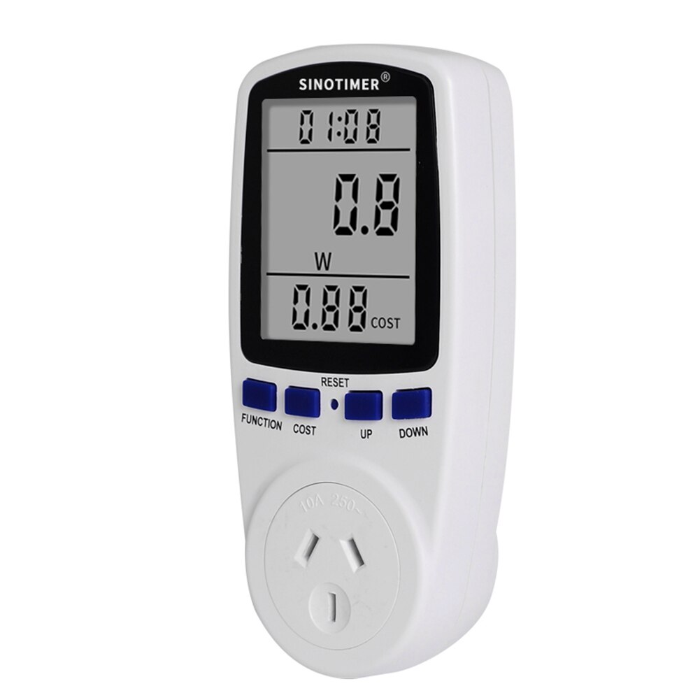 Elektrisitet digital monitor meter stor lcd display analysator husholdning intelligent digital spenning wattmeter overvåking socket
