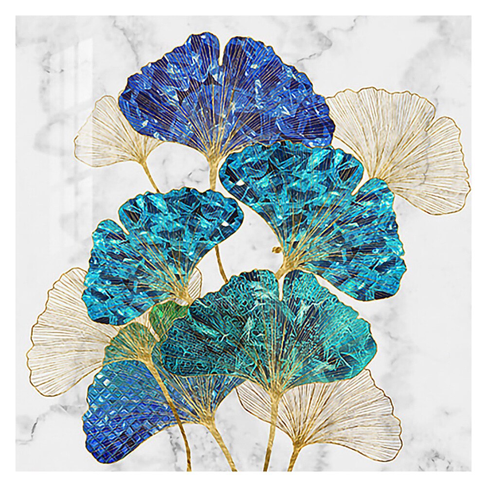 Ginkgo Blad Kruissteek Stilleven Serie Kit Ecologische Katoenen Draad 11CT Gedrukt Borduurwerk Diy Decoratie 60x60cm: H 50X50cm