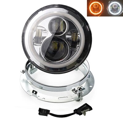 Motorrad 7 zoll Moto LED Scheinwerfer mit 4-1/2 "4,5 zoll LED Hilfs Nebel Vorbei Licht Lampe für harley touren Electra gleiten: Chrom A