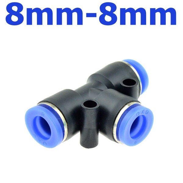 3 weg T förmigen T Pneumatische 10mm 8mm 12mm 6mm 4mm 16mm OD Schlauch rohr drücken in Luft Gas passend zu schnell Beschläge Stecker Adapter: 8mm-8mm