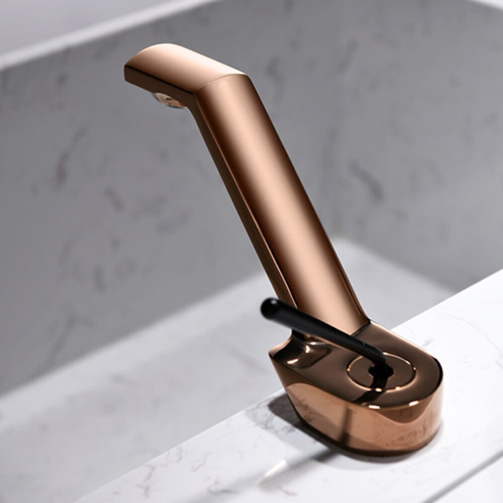 Ulgksd Single Hole Faucet and Cold Mixer Tap Bathroom Single Handle Washing Face Gray Brass Basin Faucet