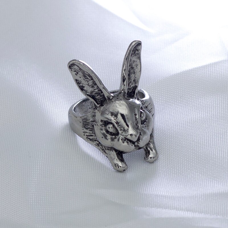 Anillos ajustables Vintage Hippie Chic hechos a mano conejo Animal nudillos para mujeres niñas encanto joyería de