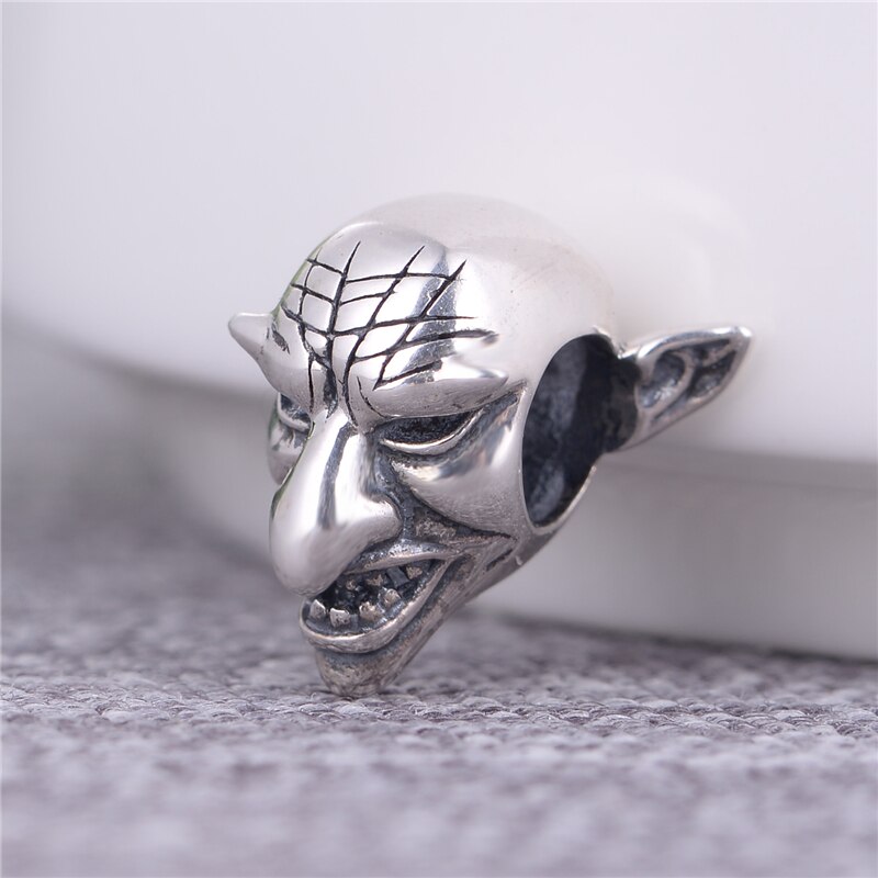 100% 925 Sterling Silver Special Skull Beads Fit European Charms Original Bracelet S925 Silver charms: T168