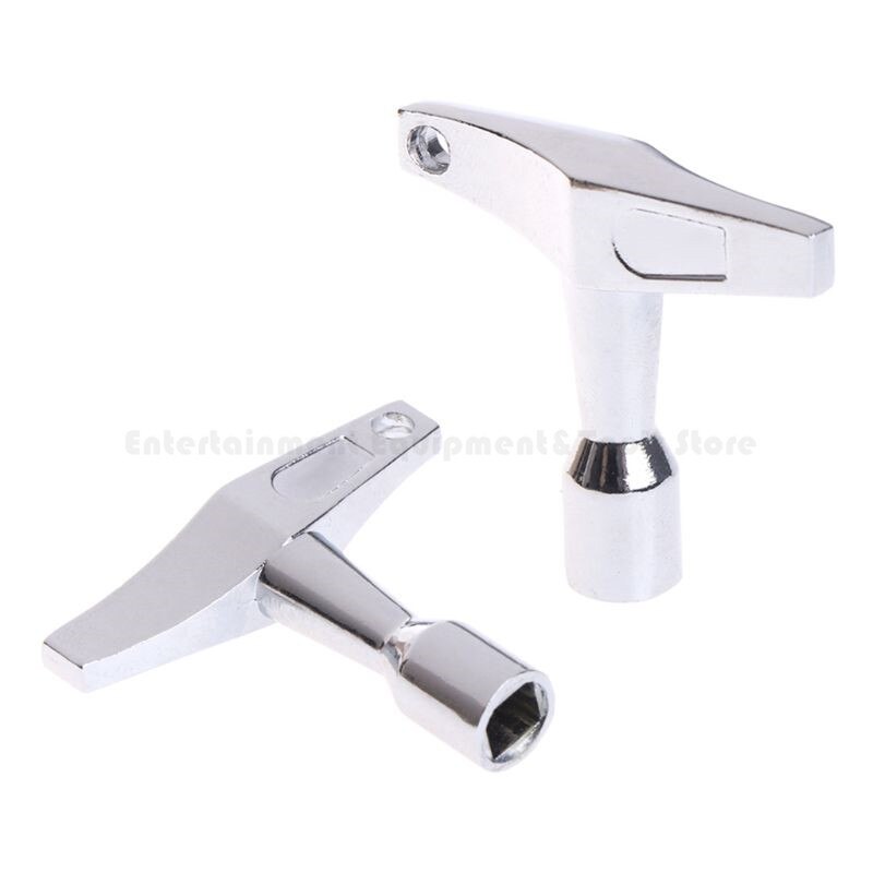 2pcs Portable Alloy Drum Key Regulator Standard Square Mouth Drum Wrench with Keyhole Percussion Instruments Parts