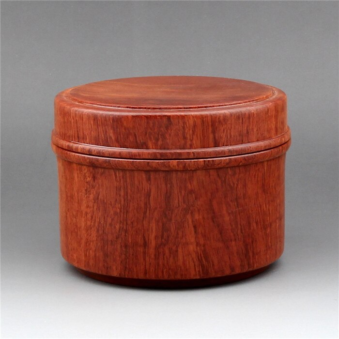 Petit cylindre en bois rond bois acajou | Boîte de rangement en acajou, petit cylindre en bois massif, boîte à bijoux, fleur du Myanmar, poire, thé