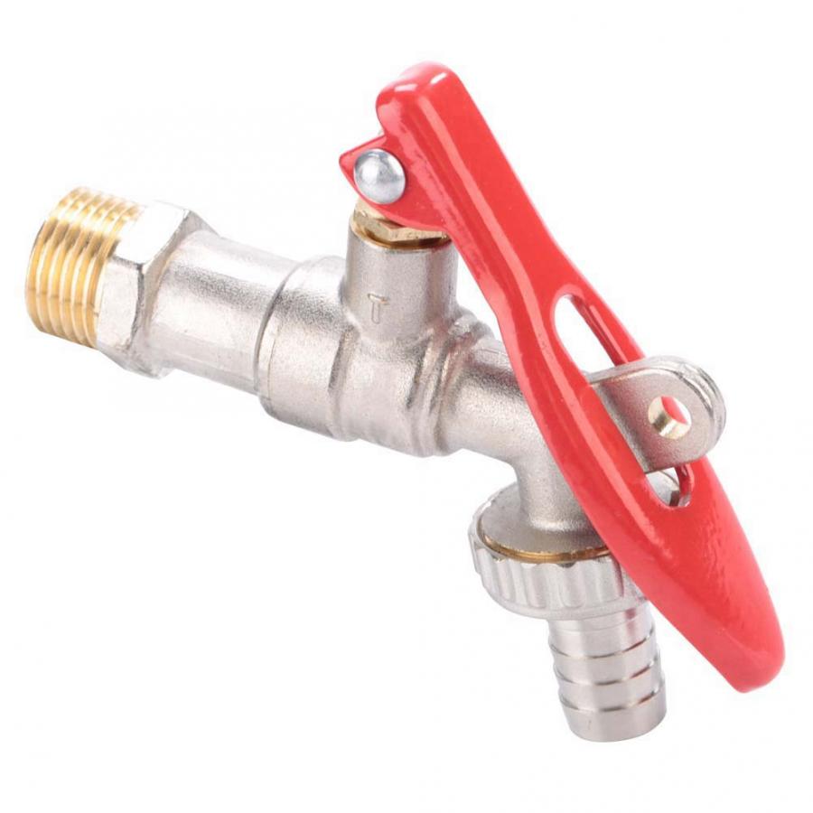 Ball Valve Brass 1/2" Thread Water Tap Lockable Faucet Home Outdoor Garden Tool Valve