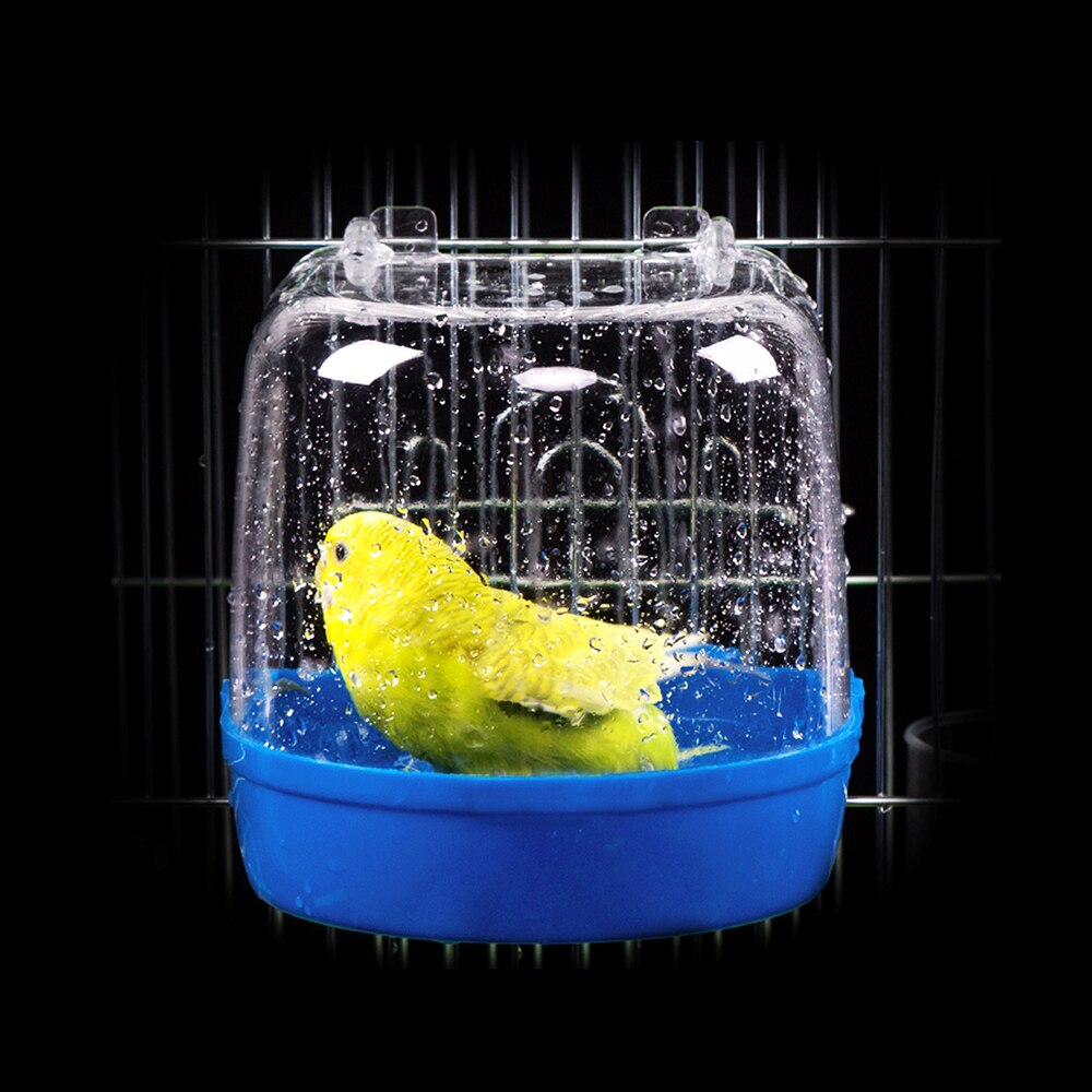 1pc plast fugl vandbad boks badekar papegøje til undulat lovebird fugl kæledyr bur hængende skål parakit fuglbad