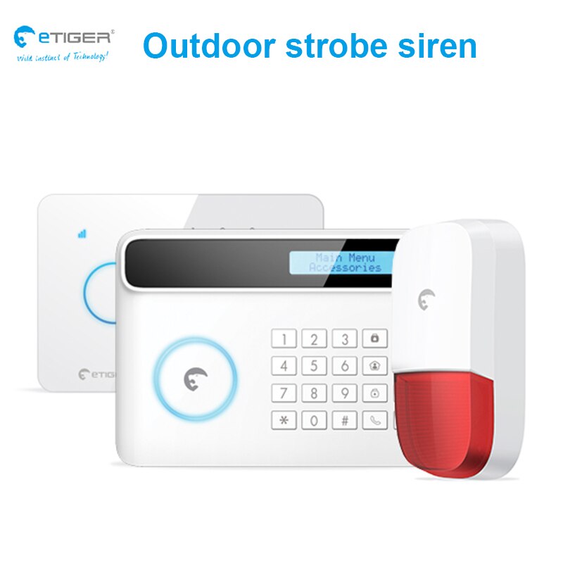 wireless 100dB high decibel outdoor strobe siren lound alarm noise garage backyard siren etiger ES-S7B