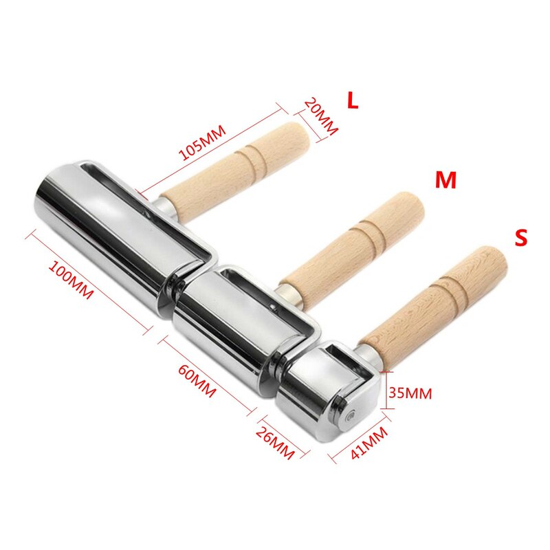 26/60/100MM Wood Leather Craft Roller Leather Press Edge Creaser Smoother For Craft DIY Handmade Hand Leather Pressing Tool