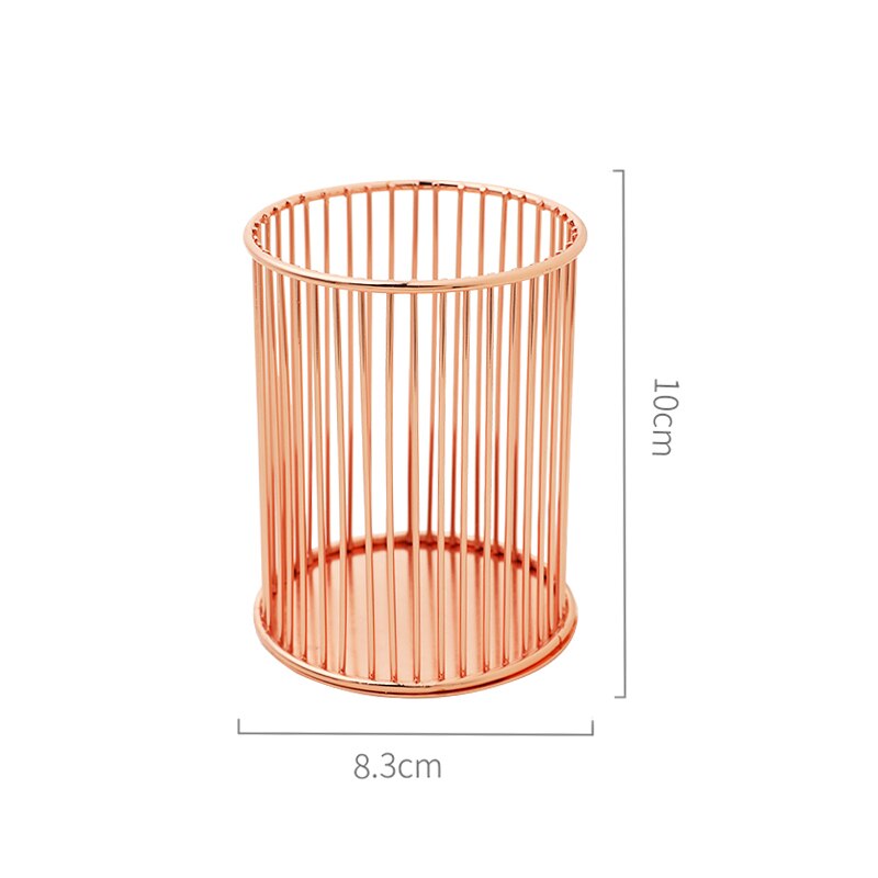 Unique Pen Pencil Holder Makeup Brush Holder Desktop Office Stationery Organizer Cosmetic Brush Storage: i Rose Gold