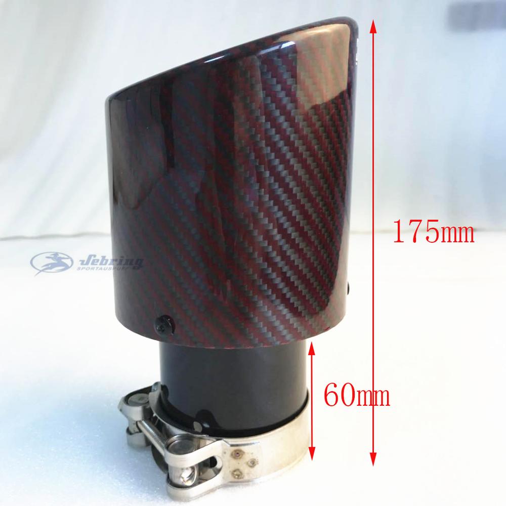 Remus Glossy Red Carbon Fiber Rvs Universele Auto Uitlaatpijp Uitlaat Pijp Carbon Uitlaat Tips