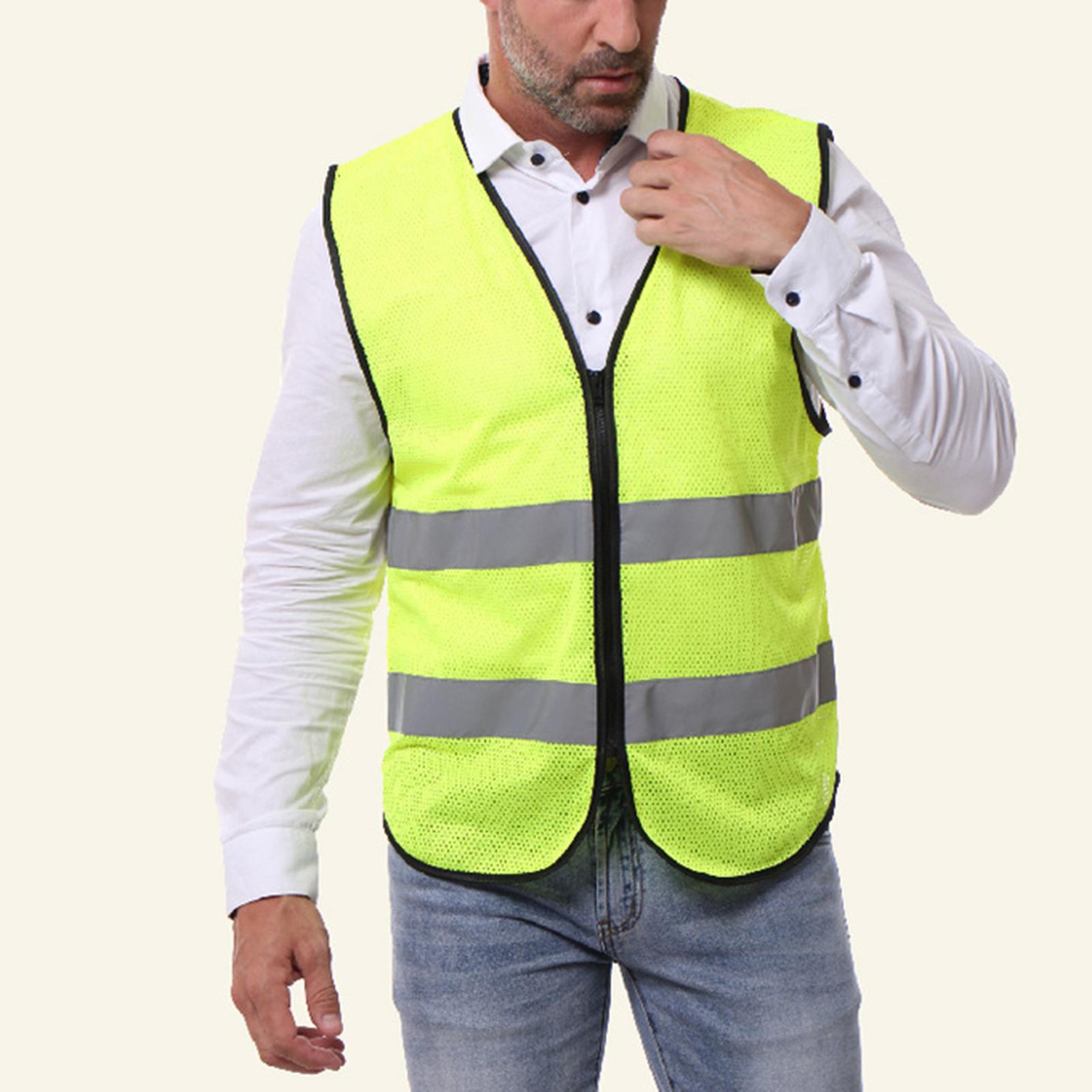 Multi-pocket V-neck Night Running High Visibility Reflective Vest Clothes Cycling Sports Clothing Safe Vest Traffic Facilities